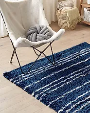 Shaggy Rug TASHIR Blue 200 x 300 cm_1182652