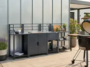 4 Piece Outdoor Kitchen Set with Sink VIGGIANO Graphite Grey Metal_1062044