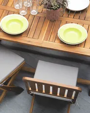 Set of 2 Garden Chairs with Cushions CENTO Acacia Wood Brown_691087