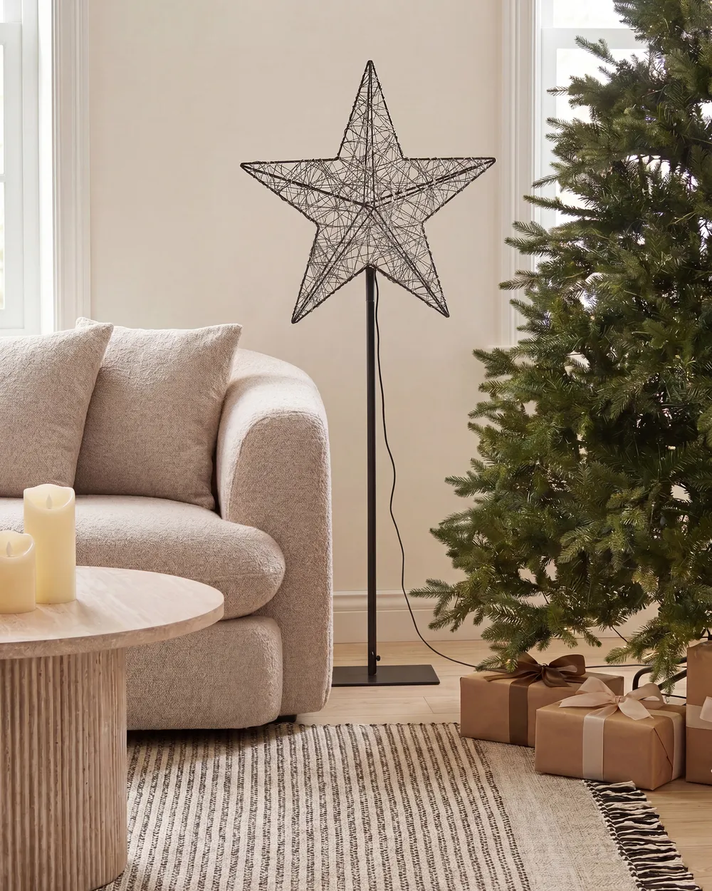 Ulkokoriste LED-valo SANNAN 110 cm Tähti Musta_1148678