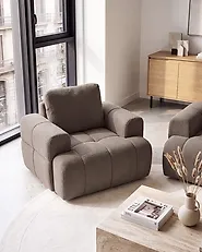 Sofagruppe 5-seters NARILLA Bouclé Gråbrun_1165066