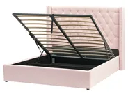 Ottoman Bed LUBBON Velvet Pastel Pink 160 x 200 cm (EU King Size)_833878
