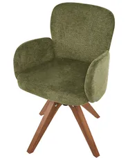 Set of 2 Dining Chairs Swivel JEAN Fabric Green_1125545