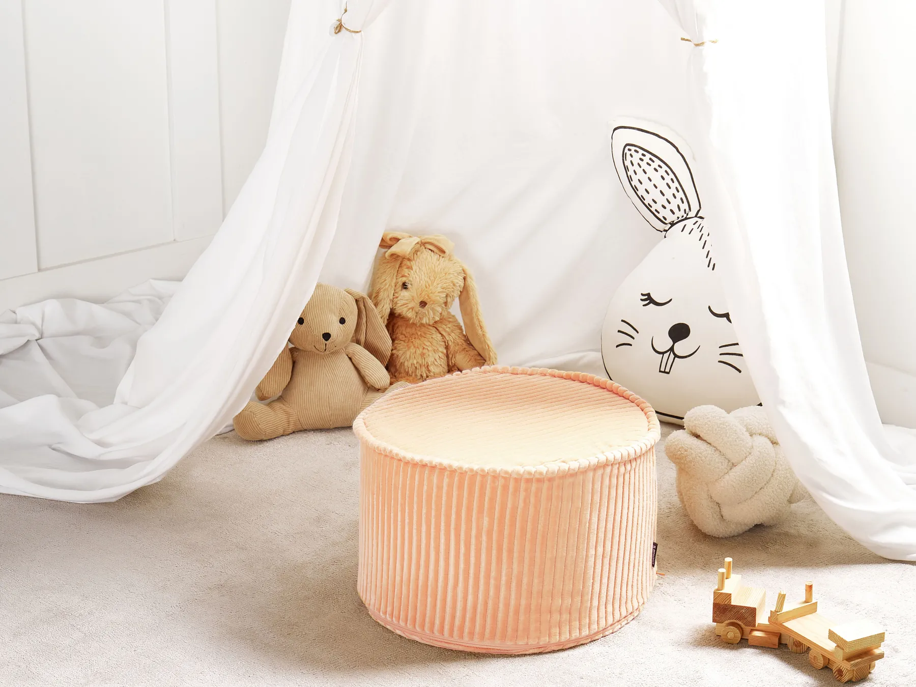 Pouffe ZIKRIA Velvet Peach Pink_950302