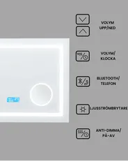 Badrumsspegel med LED THAIX 80 cm 60 cm Silver_940462