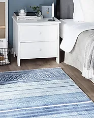 Rug YARDERE Light Blue 80 x 150 cm Viscose_1178228