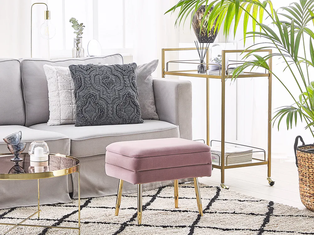 Upholstered Storage Bench ODESSA Velvet Pink