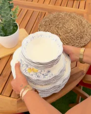Set of 24 Dinnerware LOVAGE Porcelain White_1095830