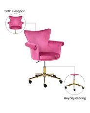 Kontorstol VELENCIA Fløyel Fuchsia_1065149