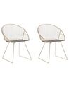 Set of 2 Dining Chairs AURORA Metal Gold
