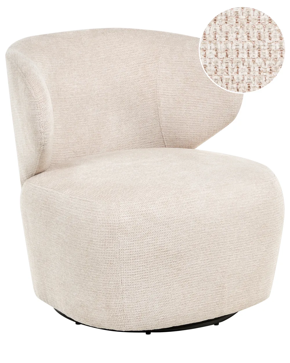 Swivel Armchair ALVDAL Fabric Beige