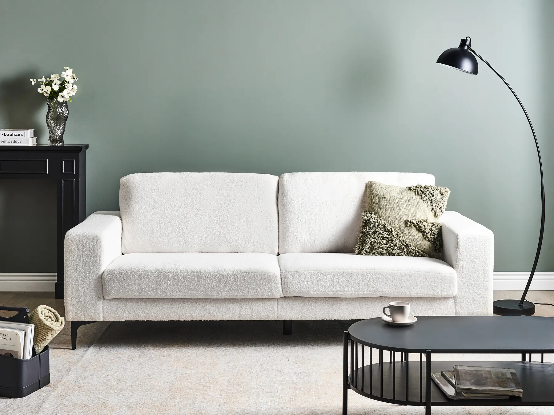 Sofa 3 Seater VADSTENA Boucle Off-White_965569