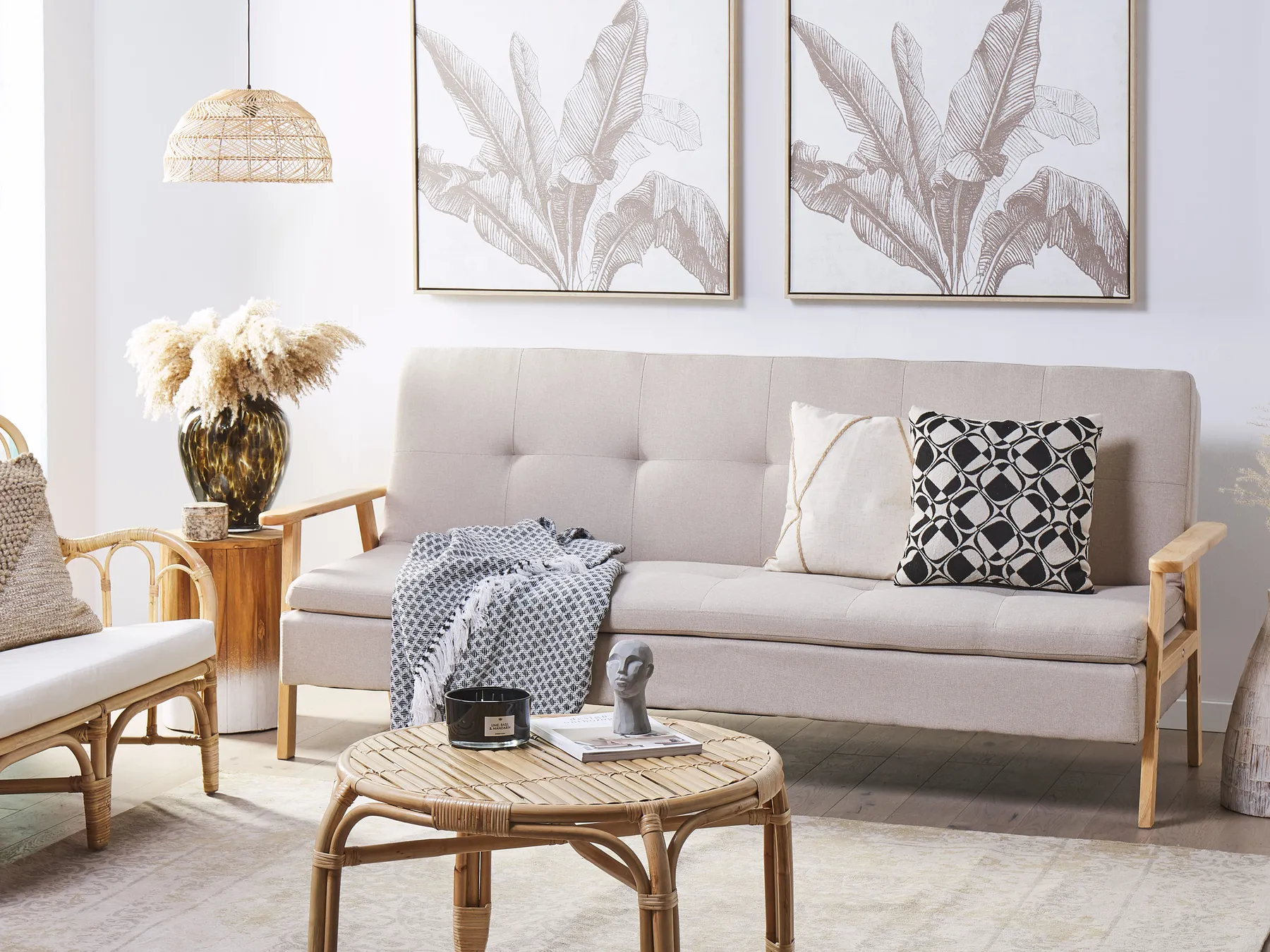 Bäddsoffa 3-sits TJORN Beige_813467