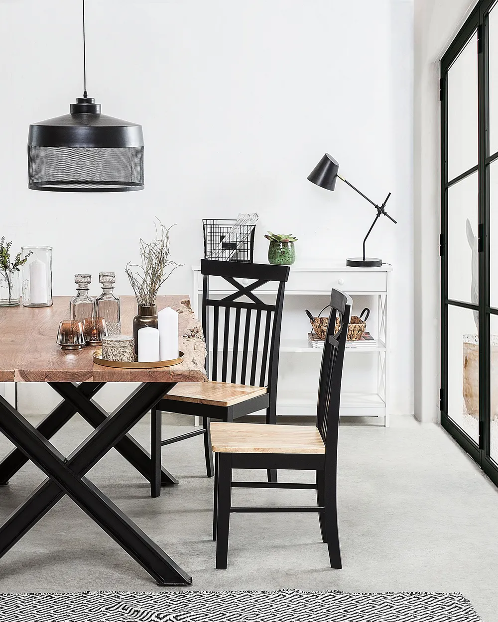 Set of 2 Dining Chairs HOUSTON Wood Black_745120