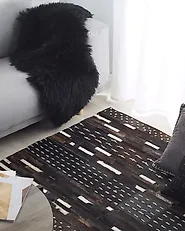 Rug AKSEKI Dark Brown 160 x 230 cm Leather_1178474