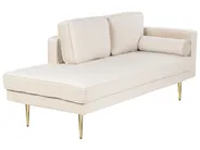 Right-Hand Chaise Longue MIRAMAS Velvet Beige_848686