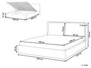 Ottoman Bed BAJONNA Fabric Dark Green 180 x 200 cm (EU Super King)_970643