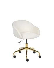 Skrivbordsstol KENMORE Sammet Off-White_1143277