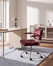 Desk Chair CANDOR Velvet Burgundy_1136765