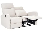 Manuell reclinersoffa 2-sits VERDAL Inklusive fotstöd Sammet Beige_1081121