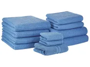 Set of 11 Towels AREORA Cotton Blue_1067822