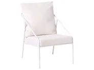 Garden Lounge Set with Table 4 Seater USTICA Metal White_1037423