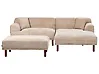Corner Sofa HOLT with Ottoman Fabric Beige Left Hand