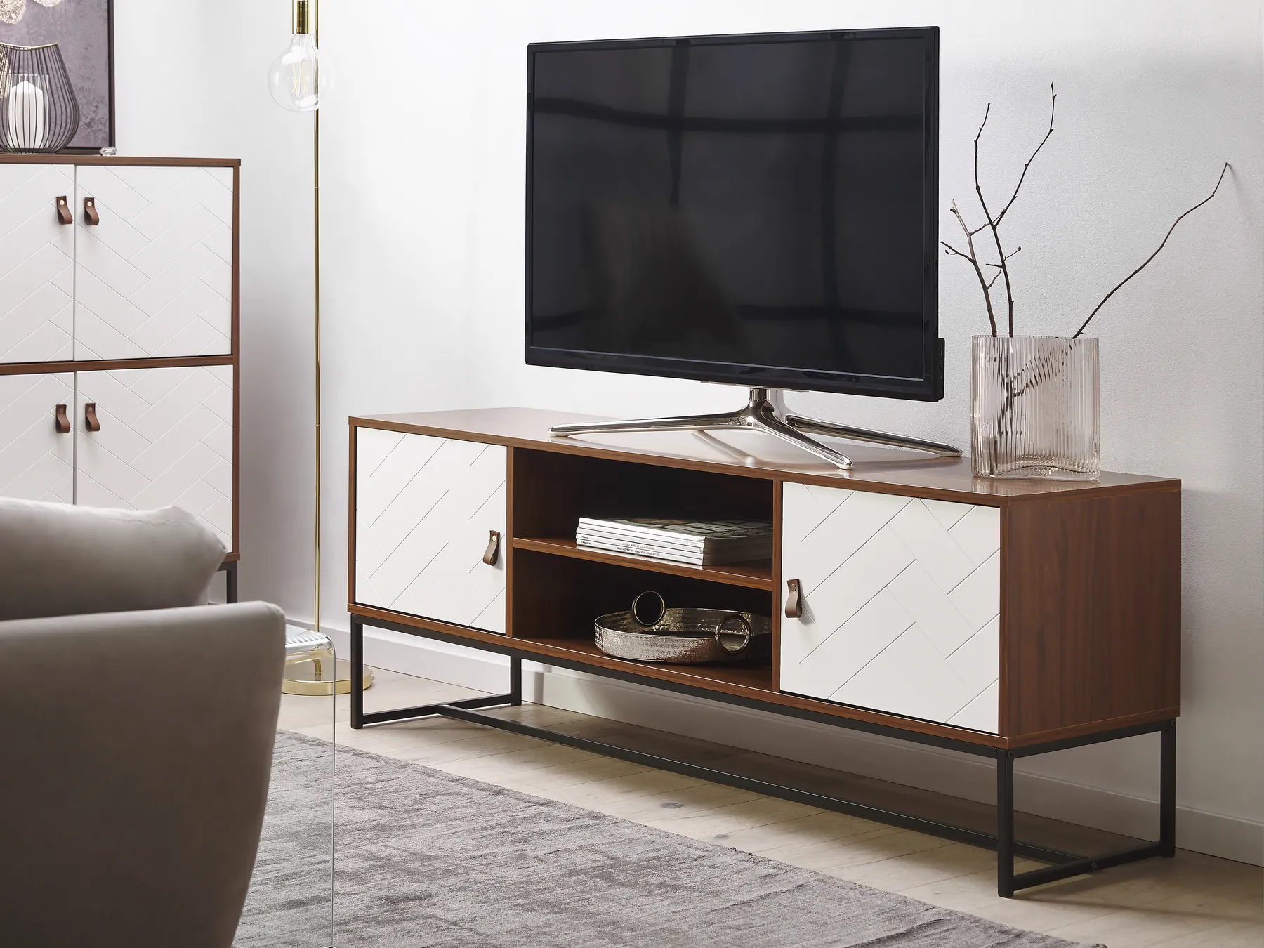 TV-bänk NUEVA Mörkbrun/ Vit_787493