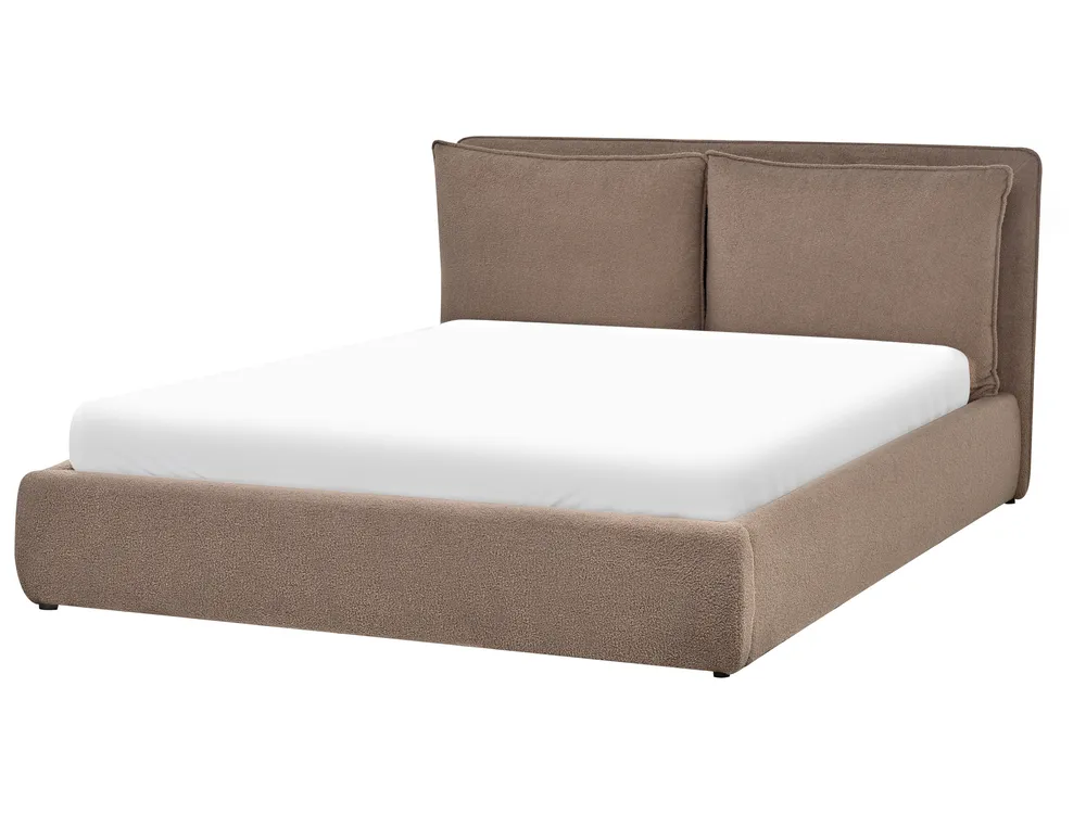 Ottoman Bed BAJONNA Boucle Brown 160 x 200 cm (EU King Size)_966177
