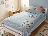 Pläd LIMGHA 130 x 170 cm Blå_1183500