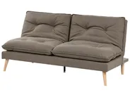 Sofa Bed 3 Seater YILA Fabric Brown_1056220