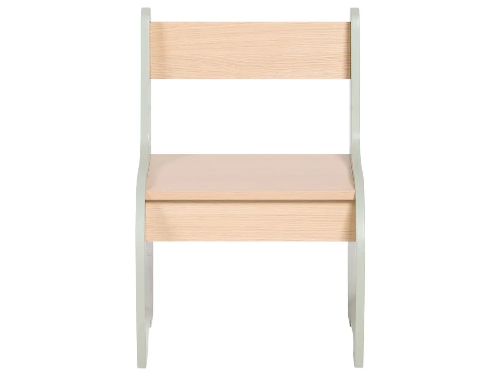 Kids Table with Chairs LUCAS Light Brown/ Green_1088047