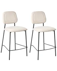 Set med 2 barstolar DUETTE Sammet Ljusbeige_991139