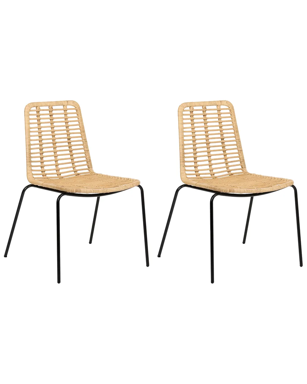 Set of 2 Dining Chairs TAOS Rattan Natural