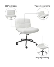 Kontorstol CATLIN Bouclé Hvit_1074401