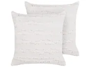 Set of 2 Decorative Cushions MAKNEH 45 x 45 cm Cotton White Solid_902050