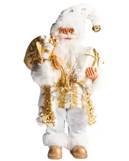 Christmas Decoration STRAUMSFJORDEN 40 cm Santa Claus White/ Gold_1022014