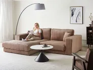 Kulmasohva 3-istuttava LOFOTEN Vakosametti Vaaleanruskea Oikea_970070