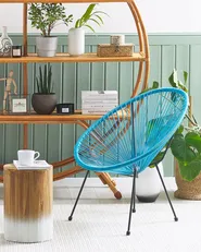 Set of 2 Garden Chairs ACAPULCO II PE Rattan Blue_813804