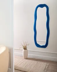 Wall Mirror BEAUNE 56 cm 160 cm Velvet Blue_995142