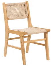 Set med 2 matstolar OZELLA Trä Ljusbrun/ Beige_985721