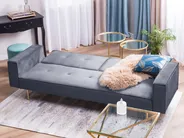 Bäddsoffa 3-sits VISNES Sammet Grå_726285