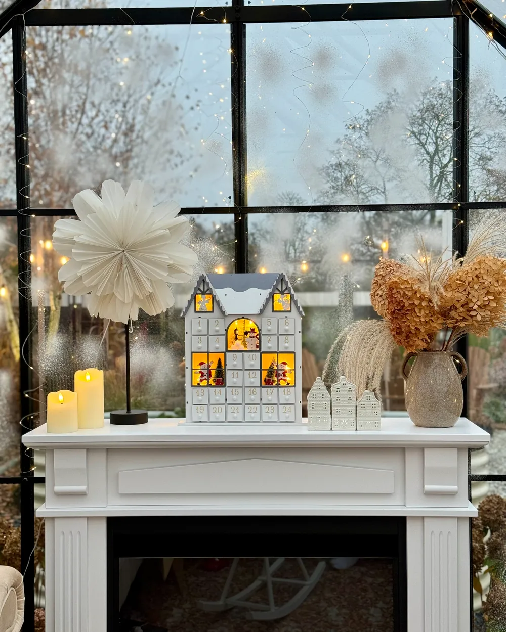 Julpynt LED FEMUND 40 cm Adventskalender Vit_1033768