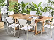 Jatkettava puutarhapöytä JAVA 160/220 cm 90 cm Akaasia Vaaleanruskea_1155094