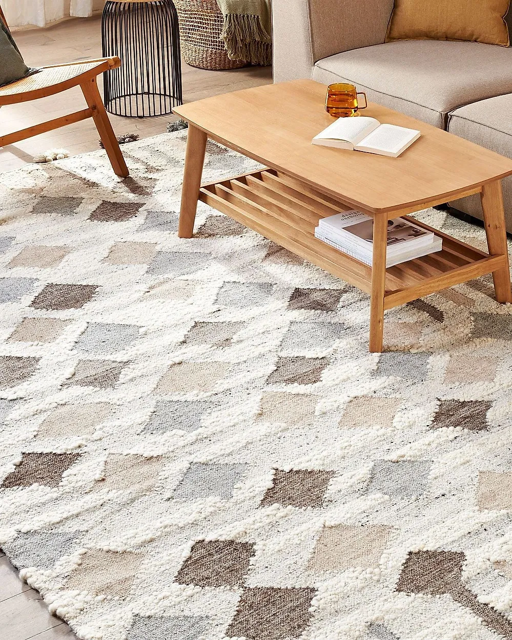Matto KAGHTSRASHEN Beige 200 x 300 cm kelim Villa_1180207