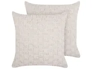 Set med 2 prydnadskuddar BASALIM 45 x 45 cm Beige Monokromt_902346