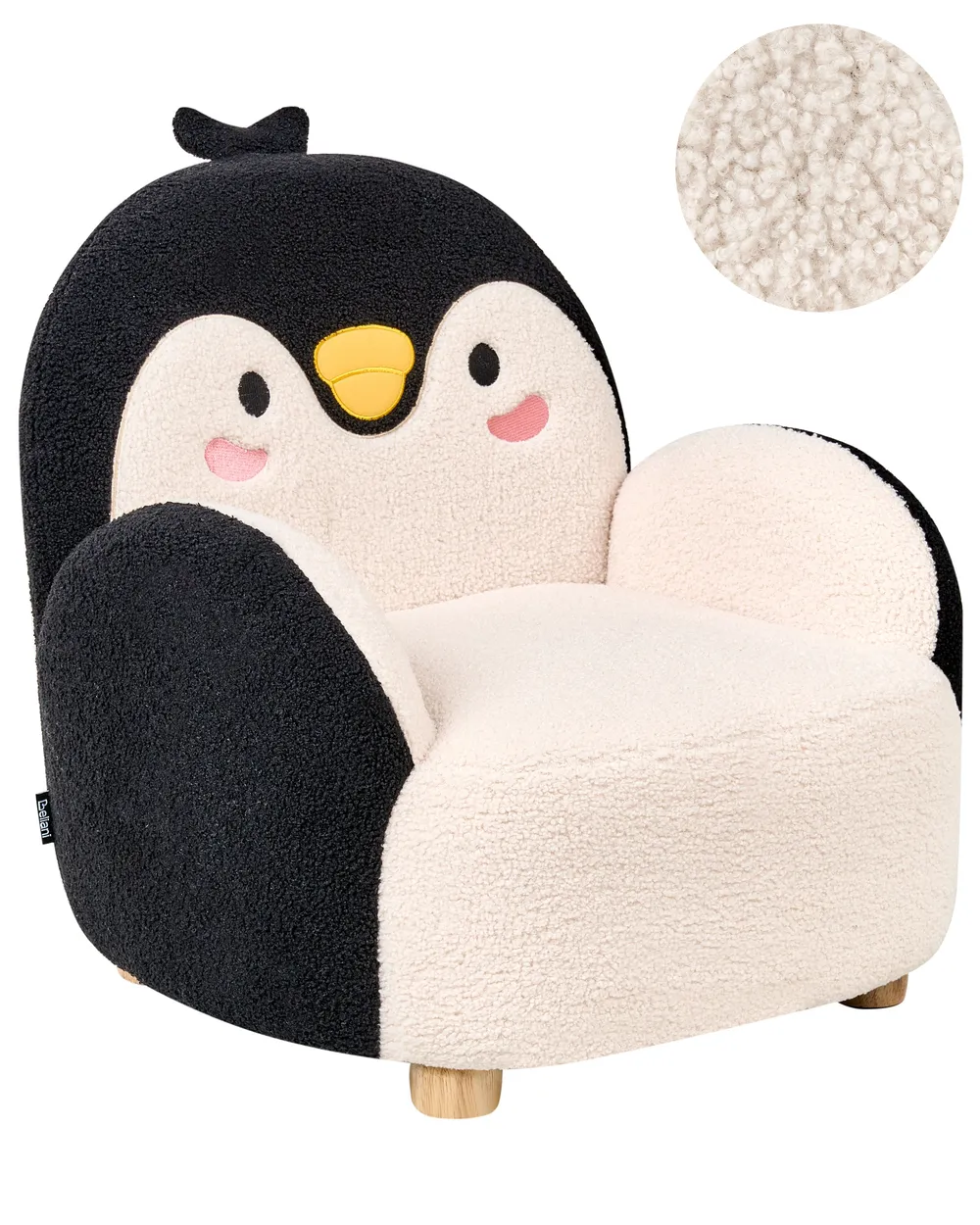 Kids Armchair Penguin FYN Boucle Black