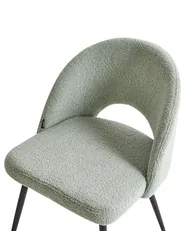 Set med 2 matstolar ONAGA Bouclé Ljusgrön_968429