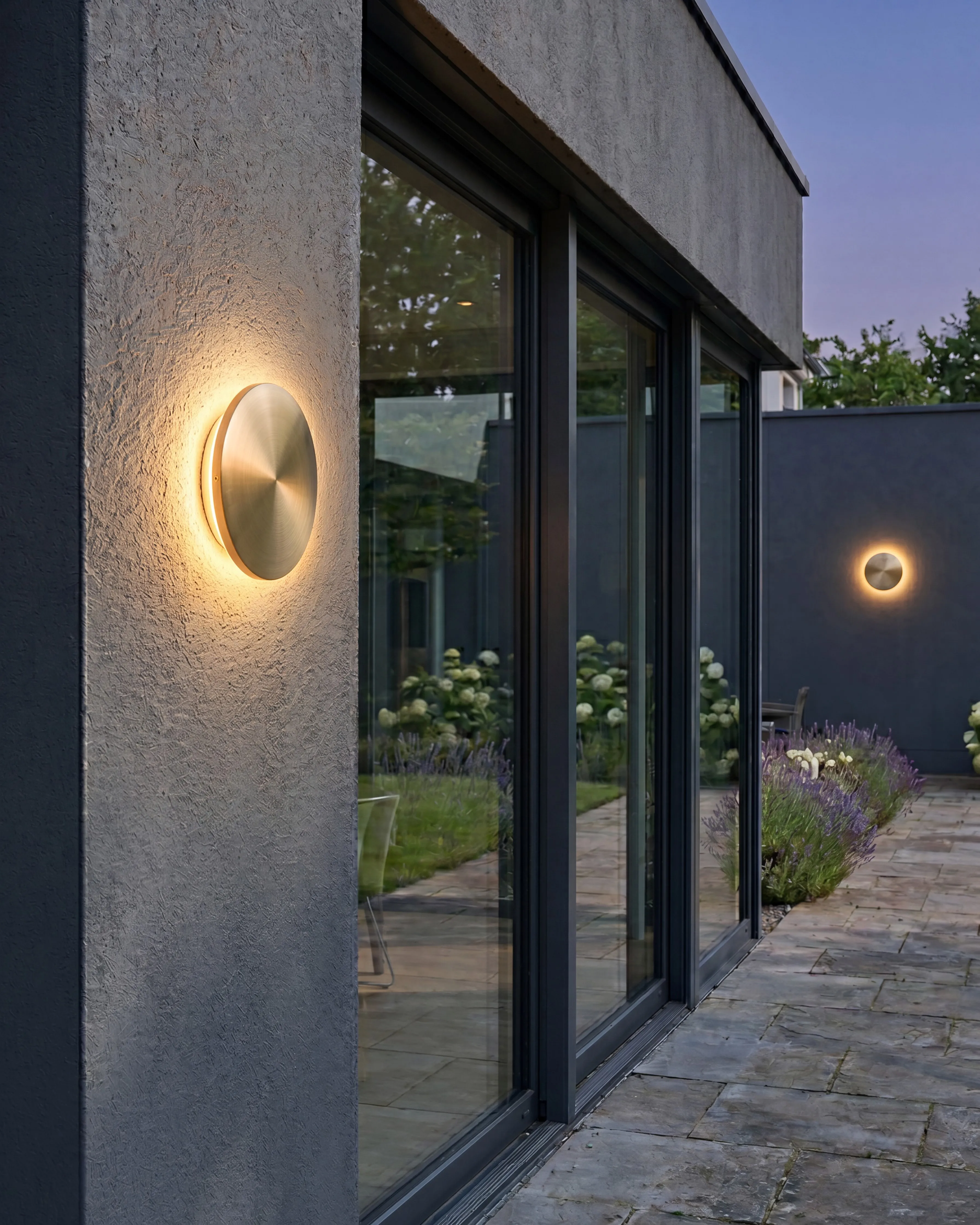 Set of 2 Outdoor LED Wall Lights BUCKIE Brass