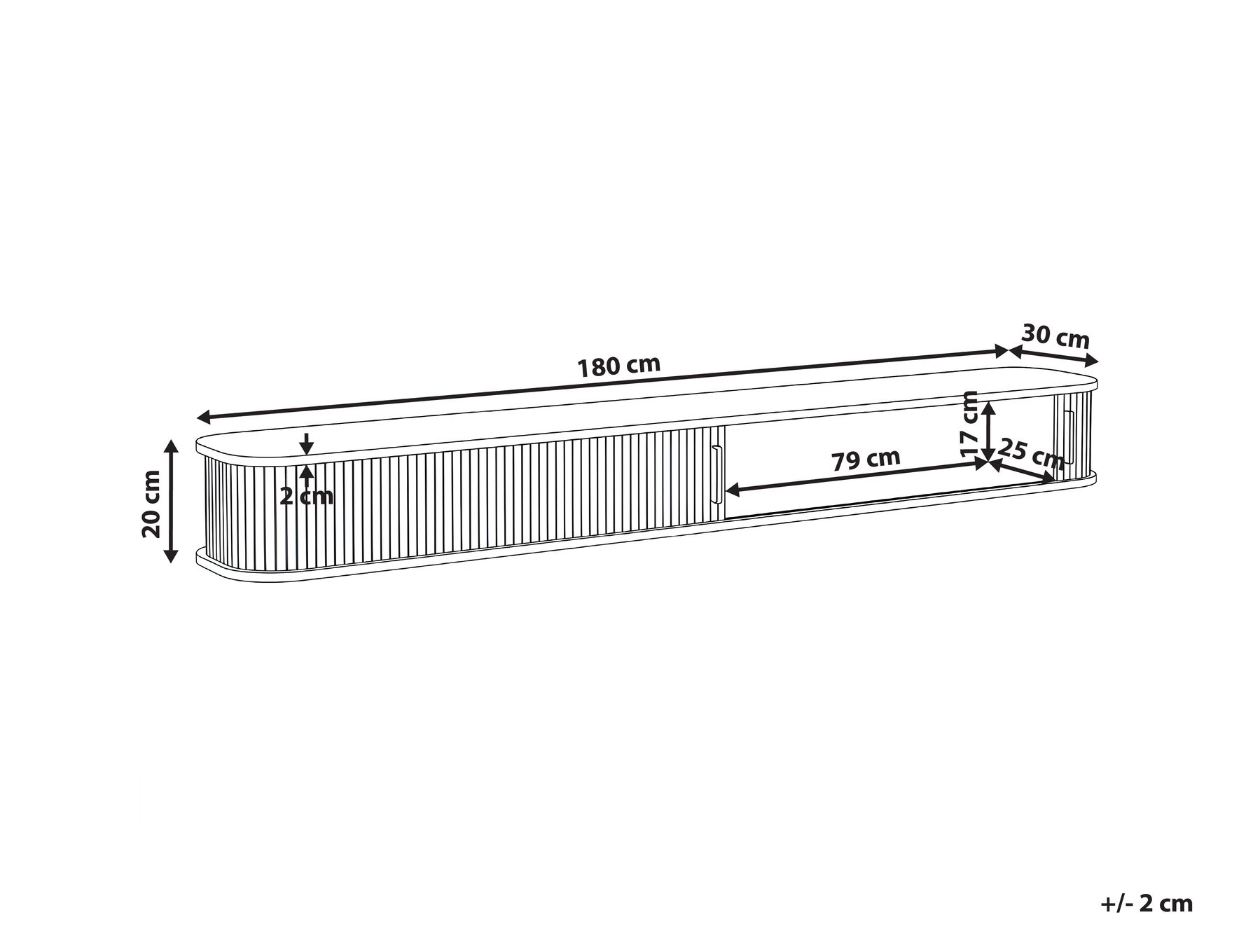 Wall Mounted TV Stand BRADLEY Brown_1059713